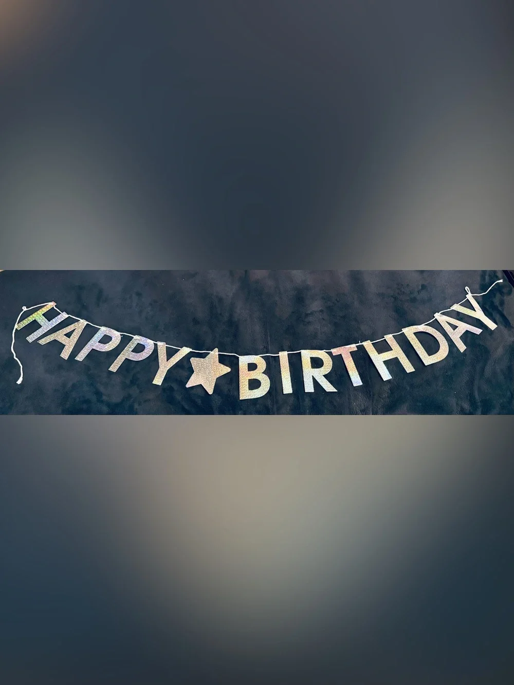 Iridescent 'Happy Birthday' Banner - Foil, Silver, 72